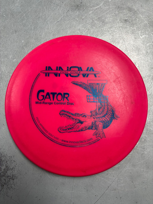 Vist Large View of Product Image Which is Used Innova PFN BAR DX GATOR Disc Golf Mid Range Pink