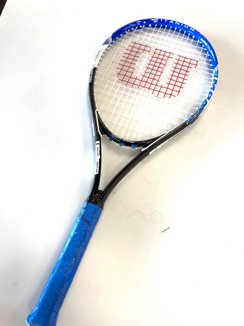 Vist Large View of Product Image Which is Used Wilson IMPACT Adult Tennis Racquet Royal Blue Unknown
