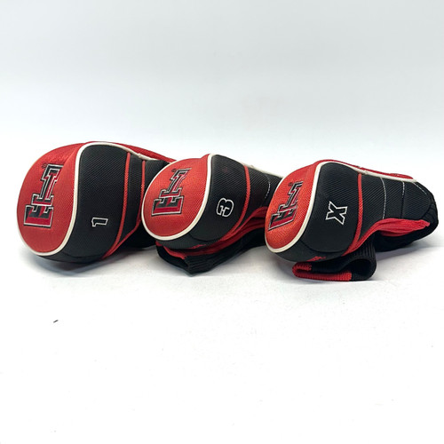 Vist Large View of Product Image Which is Used TEXAS TECH Golf Headcover Set (3pc)