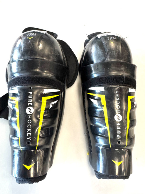 Vist Large View of Product Image Which is Used Pure Hockey UK Junior Shin Guards Black 10"