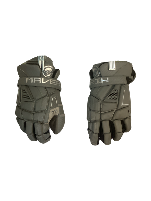 Vist Large View of Product Image Which is Used Maverik M5 GOALIE Lacrosse Gloves Mens Grey LG