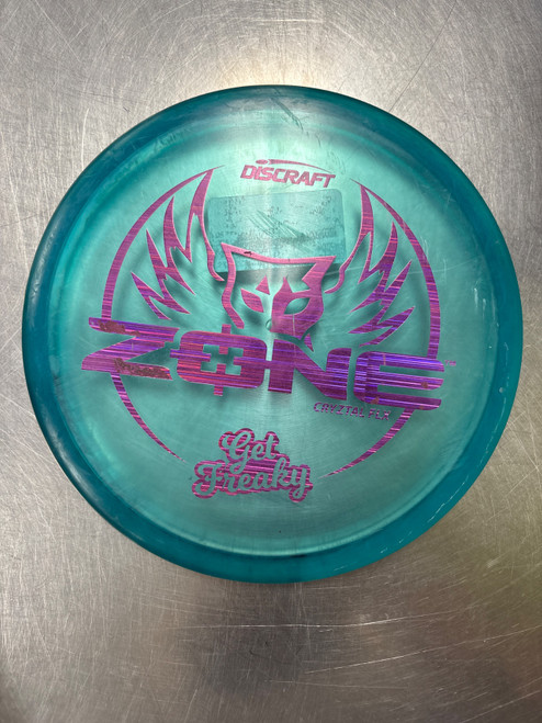 Vist Large View of Product Image Which is Used Discraft CRYZTAL FLX ZONE GET FREAKY Disc Golf Putter Royal Blue