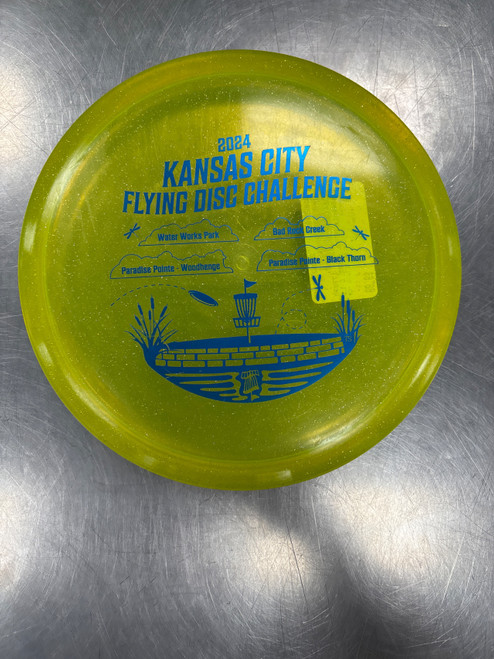 Vist Large View of Product Image Which is Used Discmania METAL FLAKE C LINE MD3 Disc Golf Mid Range Yellow