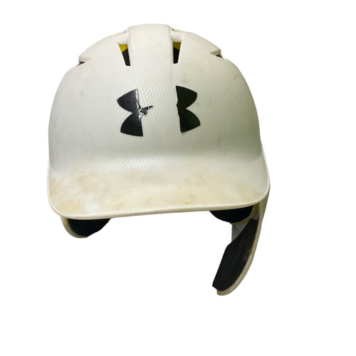 Vist Large View of Product Image Which is Used Under Armour CHARGED Batting Helmet No Mask White SM