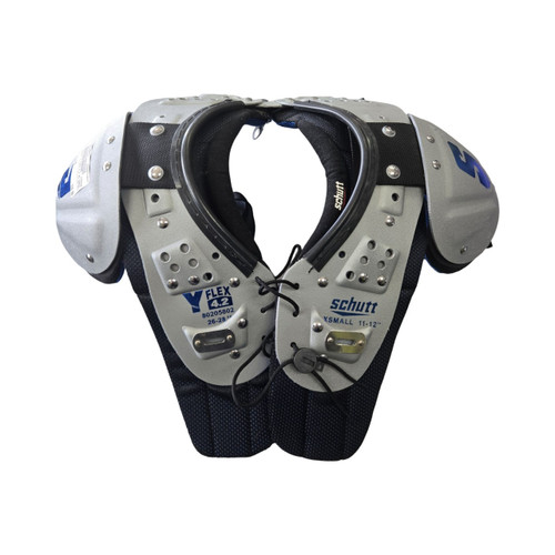 Vist Large View of Product Image Which is Used Schutt Y FLEX 4.2 XS SHOULDER PADS FB Shoulder Pads Grey XS