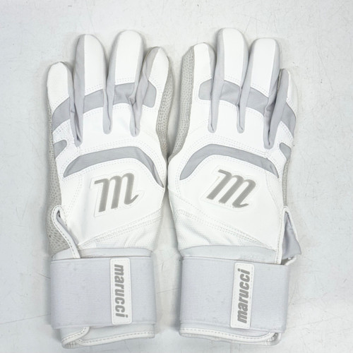 Vist Large View of Product Image Which is Used Marucci SIGNATURE BB/SB Batting Gloves White MD