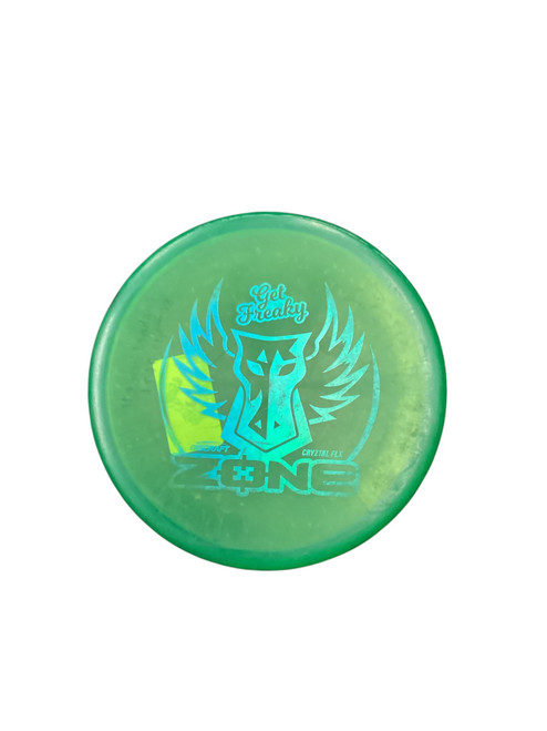 Vist Large View of Product Image Which is Used Discraft CRYSTAL FLX ZONE Disc Golf Putter Green