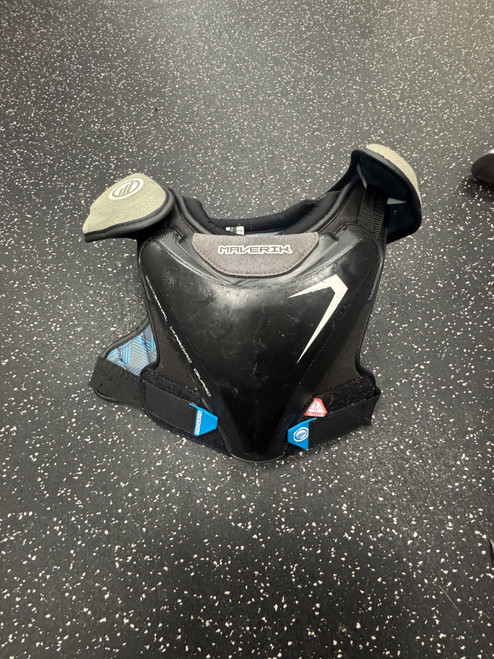 Vist Large View of Product Image Which is Used Maverik CHARGER Lacrosse Shoulder Pads Grey SM