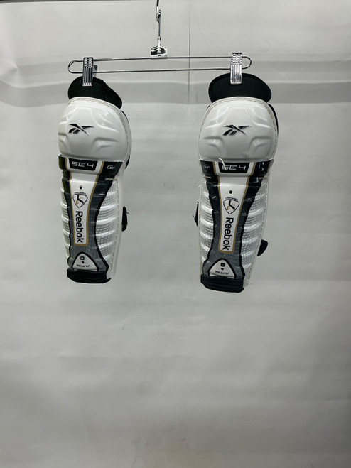 Vist Large View of Product Image Which is Used Reebok SC4 Youth Shin Guards White 10"