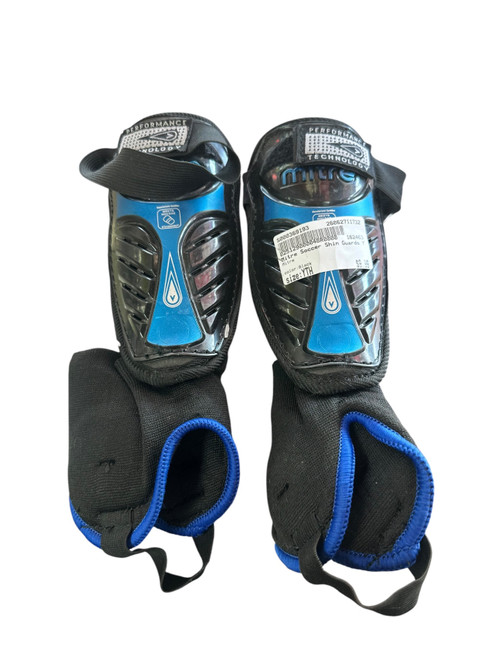 Vist Large View of Product Image Which is Used Mitre Soccer Shin Guards Youth Black Youth