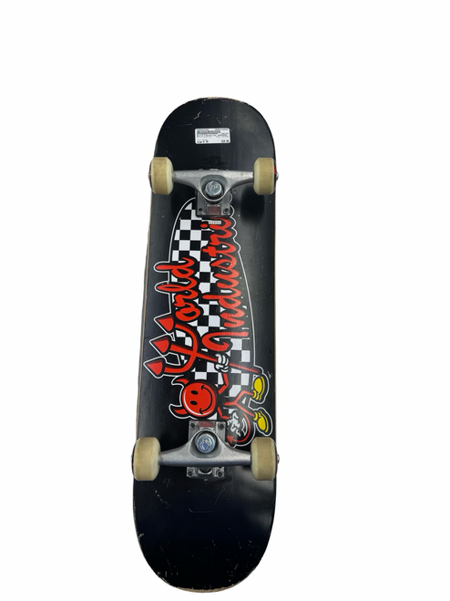 Vist Large View of Product Image Which is Used World Industries CHECKERS Complete Skateboard Black 8"