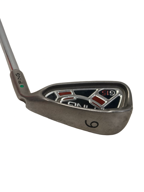 Vist Large View of Product Image Which is Used Ping G15 GREEN DOT Mens Individual Iron RH 6 Iron 37.75" w/ Ping AWT S-Flex Shaft