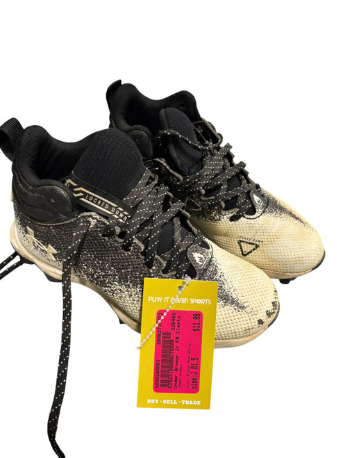 Vist Large View of Product Image Which is Used Under Armour Jr FB Cleats Black And White Junior 01.5