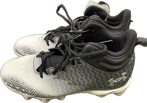Vist Large View of Product Image Which is Used Under Armour BB/SB Cleats Black And White Senior 9