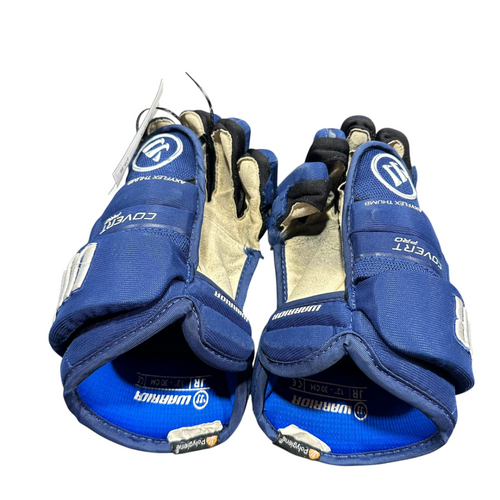 Vist Large View of Product Image Which is Used Warrior COVERT PRO Junior Gloves Royal Blue 12"