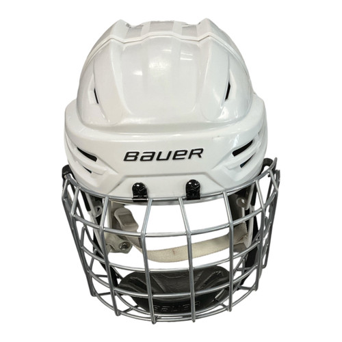 Vist Large View of Product Image Which is Used Bauer REAKT 55 Helmet Cage Combo White SM