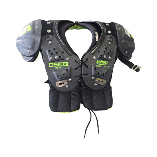 Vist Large View of Product Image Which is Used Schutt DS FLEX YTH SM SP FB Shoulder Pads Black SM