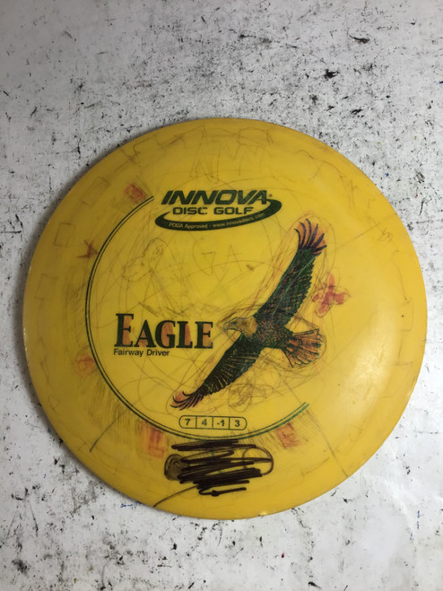 Vist Large View of Product Image Which is Used Innova DX EAGLE Disc Golf Driver Yellow 150g