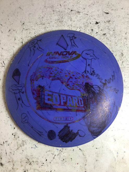Vist Large View of Product Image Which is Used Innova DX LEOPARD Disc Golf Driver Royal Blue 164g