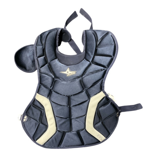 Vist Large View of Product Image Which is Used All-Star CP28PS Catchers Chest Protector Navy Blue Adult