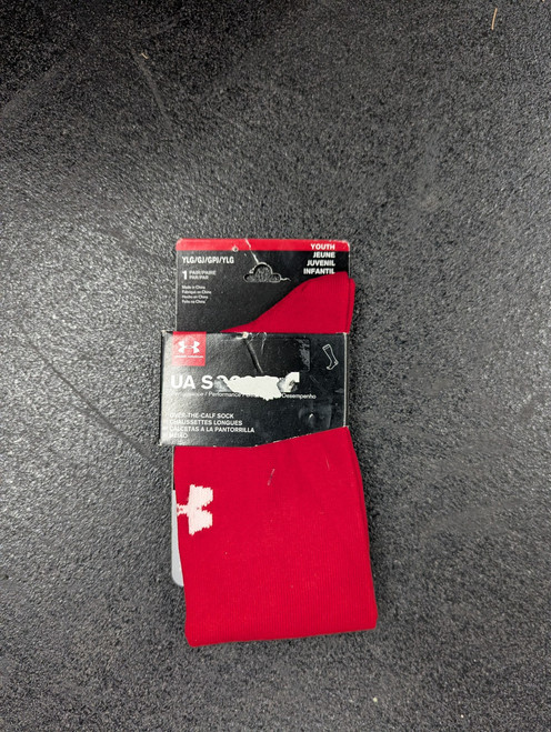 Vist Large View of Product Image Which is New Under Armour YTH SOCKS Soccer Socks Red LG