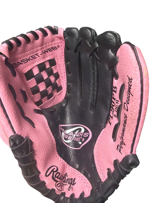 Vist Large View of Product Image Which is Used Rawlings PLAYER SERRIES BB/SB Glove RH Throw Black 9"
