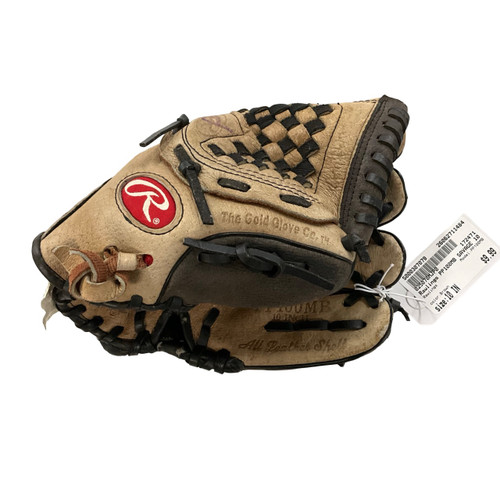 Vist Large View of Product Image Which is Used Rawlings PP100MB BB/SB Glove RH Throw Brown 10"