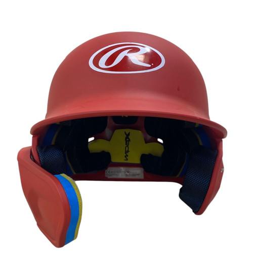 Vist Large View of Product Image Which is Used Rawlings MACH REV A Batting Helmet No Mask Red LG