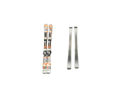 Vist Large View of Product Image Which is Used Tecno Pro PULSE TEAM Boys DH Ski/Binding Charcoal And Orange 140 cm