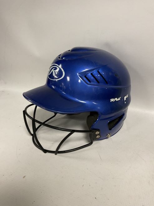 Vist Large View of Product Image Which is Used Rawlings COOLFLO Batting Helmet w/Mask Royal Blue S/M