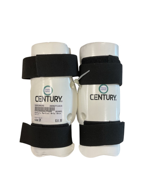 Vist Large View of Product Image Which is Used Century Martial Arts Shin Pads White SM