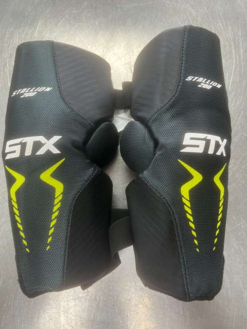 Vist Large View of Product Image Which is Used STX STALLION 200 Lacrosse Arm Pads/Guards Black SM