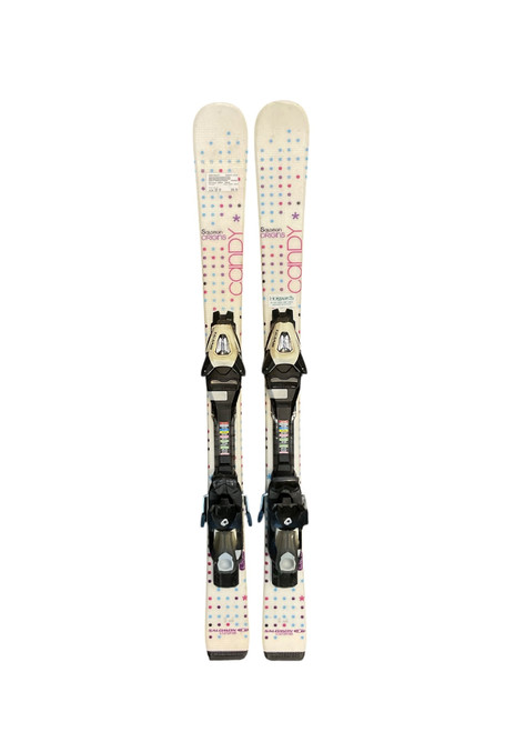 Vist Large View of Product Image Which is Used Salomon CANDY 100CM Girls DH Ski/Binding White 100 cm