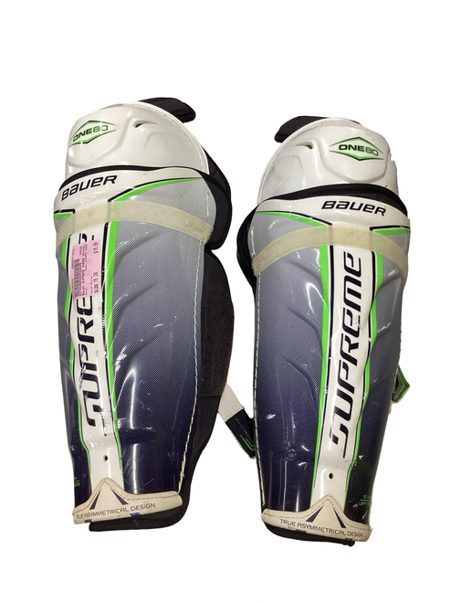 Vist Large View of Product Image Which is Used Bauer SUPREME ONE80 Senior Shin Guards White 15"