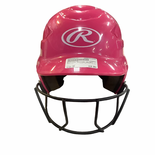 Vist Large View of Product Image Which is Used Rawlings BATTING HELMET Batting Helmet w/Mask Pink SM