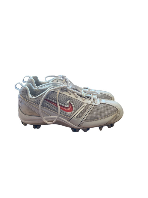 Vist Large View of Product Image Which is Used Nike LAX Cleats Womens White And Grey Senior 7.5