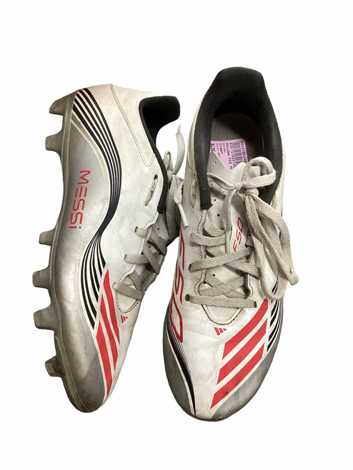 Vist Large View of Product Image Which is Used Adidas F50 MESSI Soccer Cleats White Senior 6.5