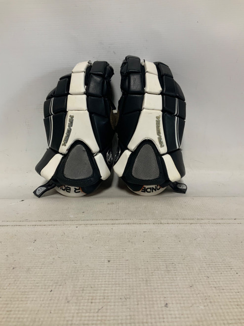 Vist Large View of Product Image Which is Used Maverik WONDER BOY Lacrosse Gloves Mens Black/Orange/White 12"