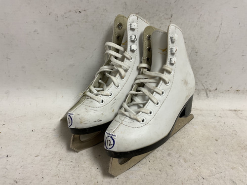 Vist Large View of Product Image Which is Used American Athletic Girls Figure Skates White Youth 12.0