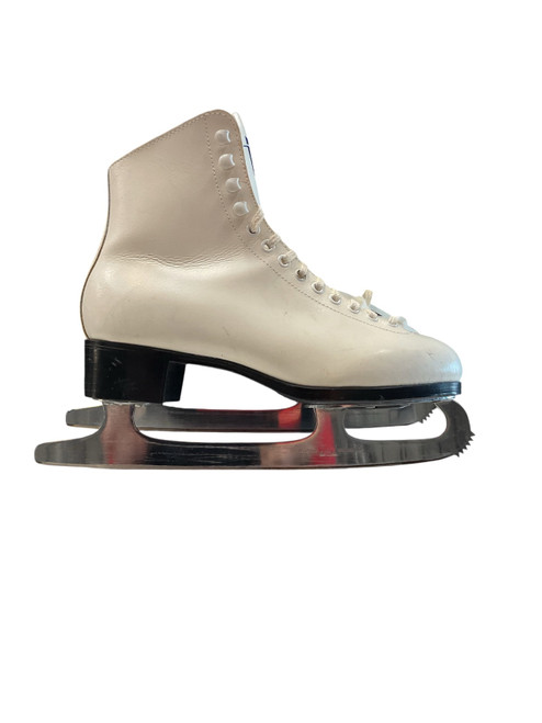 Vist Large View of Product Image Which is Used Riedell FIGURE SKATE SZ 7 .5 WomensFigure Skate White Senior 7.5