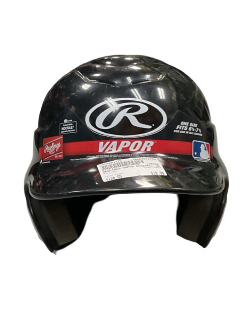 Vist Large View of Product Image Which is Used Rawlings VAPOR Batting Helmet No Mask Black One Size