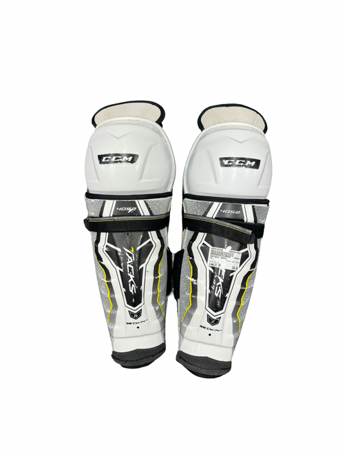 Vist Large View of Product Image Which is Used CCM 4052 TACKS Senior Shin Guards White 14"