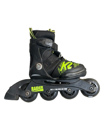 Vist Large View of Product Image Which is Used RAIDER K2 INLINE SKATES ADJ 11-2 Child Rec Fitness Skates Black Adjustable