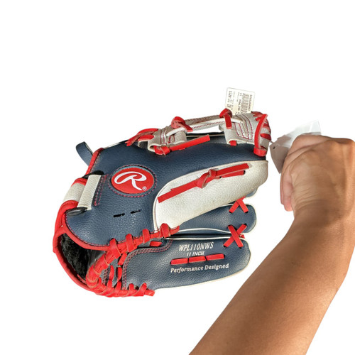 Vist Large View of Product Image Which is Used Rawlings PLAYER SERIES BB/SB Glove RH Throw Navy Blue 11"