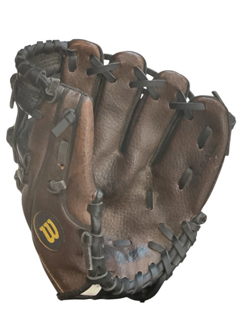Vist Large View of Product Image Which is Used Wilson T BALL BB/SB Glove RH Throw Brown 9"