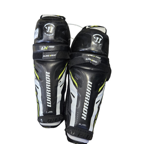 Vist Large View of Product Image Which is Used Warrior ALPHA LXPRO Junior Shin Guards Black 12"