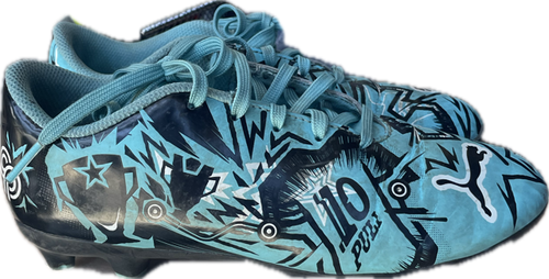 Vist Large View of Product Image Which is Used Puma Soccer Cleats Carolina Blue Junior 02.5