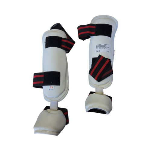 Vist Large View of Product Image Which is Used PINE TREE SHIN GUARDS Martial Arts Shin Pads White XS
