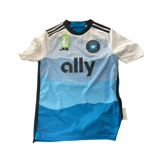 Vist Large View of Product Image Which is Used Adidas CHARLOTTE FC YOUTH JERSEY Soccer Top Yth Royal Blue SM