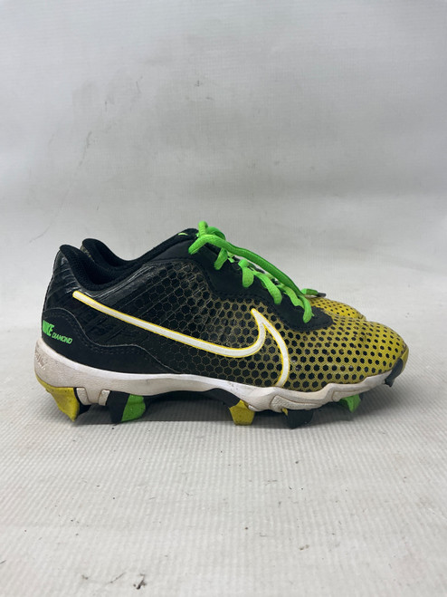 Vist Large View of Product Image Which is Used Nike DIAMOND FASTFLEX BB/SB CLEATS BB/SB Cleats White/Black/Yellow Junior 02